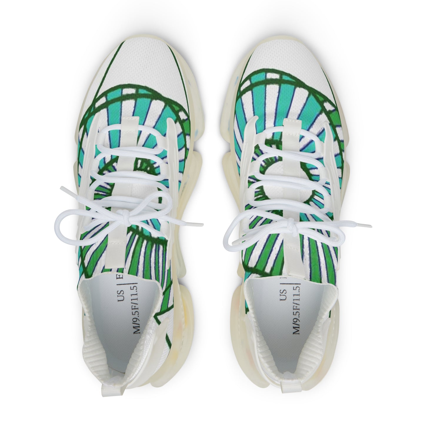 01 - Athletic - "432's" Men's Mesh Sports Sneakers (Vortex Green)