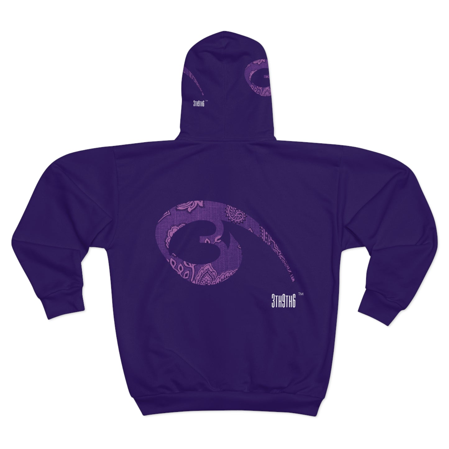 04 - RYSE9 Mixed "Purple w/ Song Lyrics" Unisex Zip Hoodie (Royalty Purple)