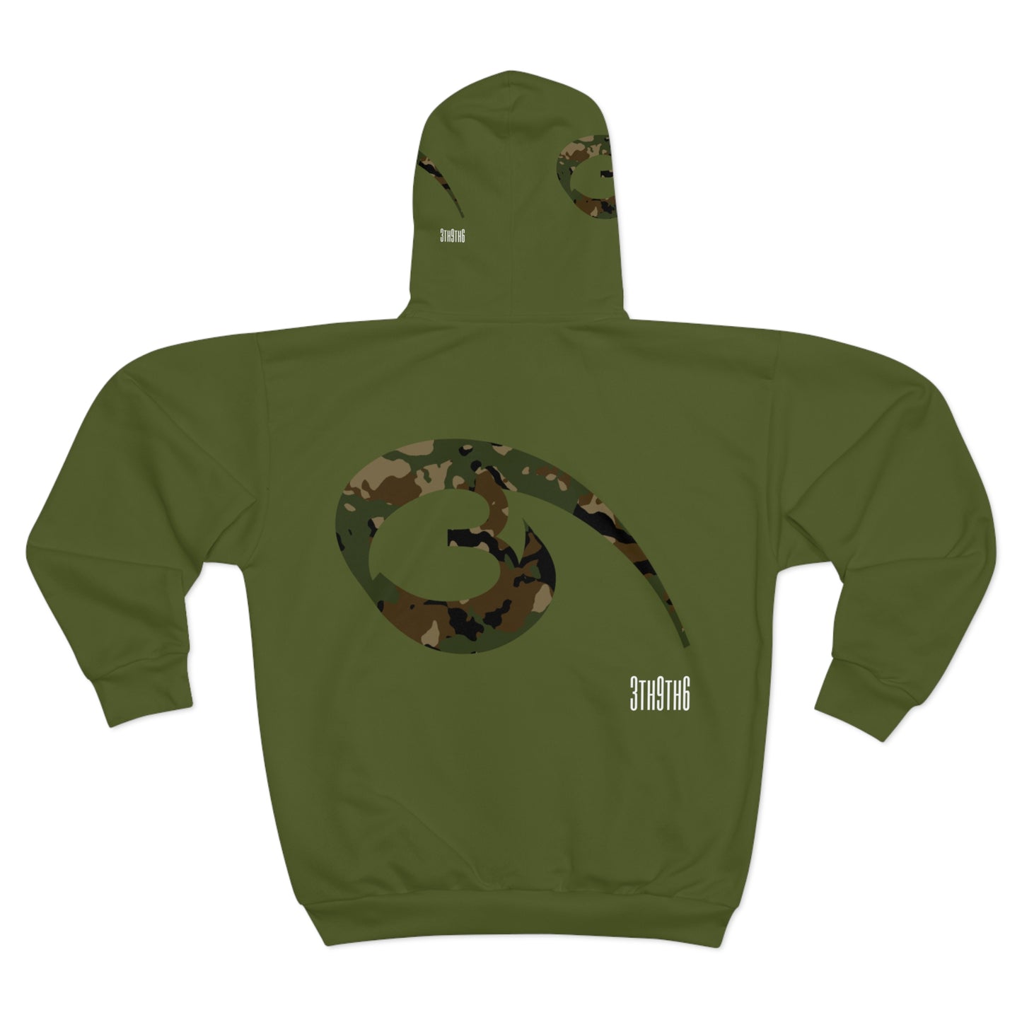 04 - RYSE9 Green/Cammo Mixed Unisex Zip Hoodie (Green/Camouflage Logo)