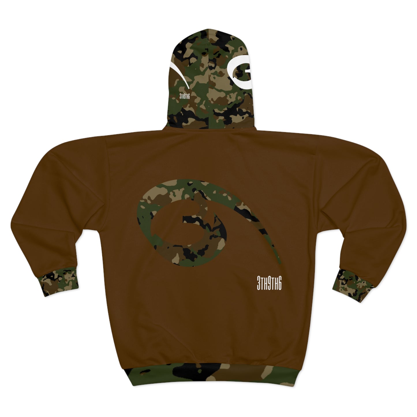 04 - RYSE9 Mixed Cammo/Brown Unisex Zip Hoodie (Mixed Brown/Camouflage Logo)