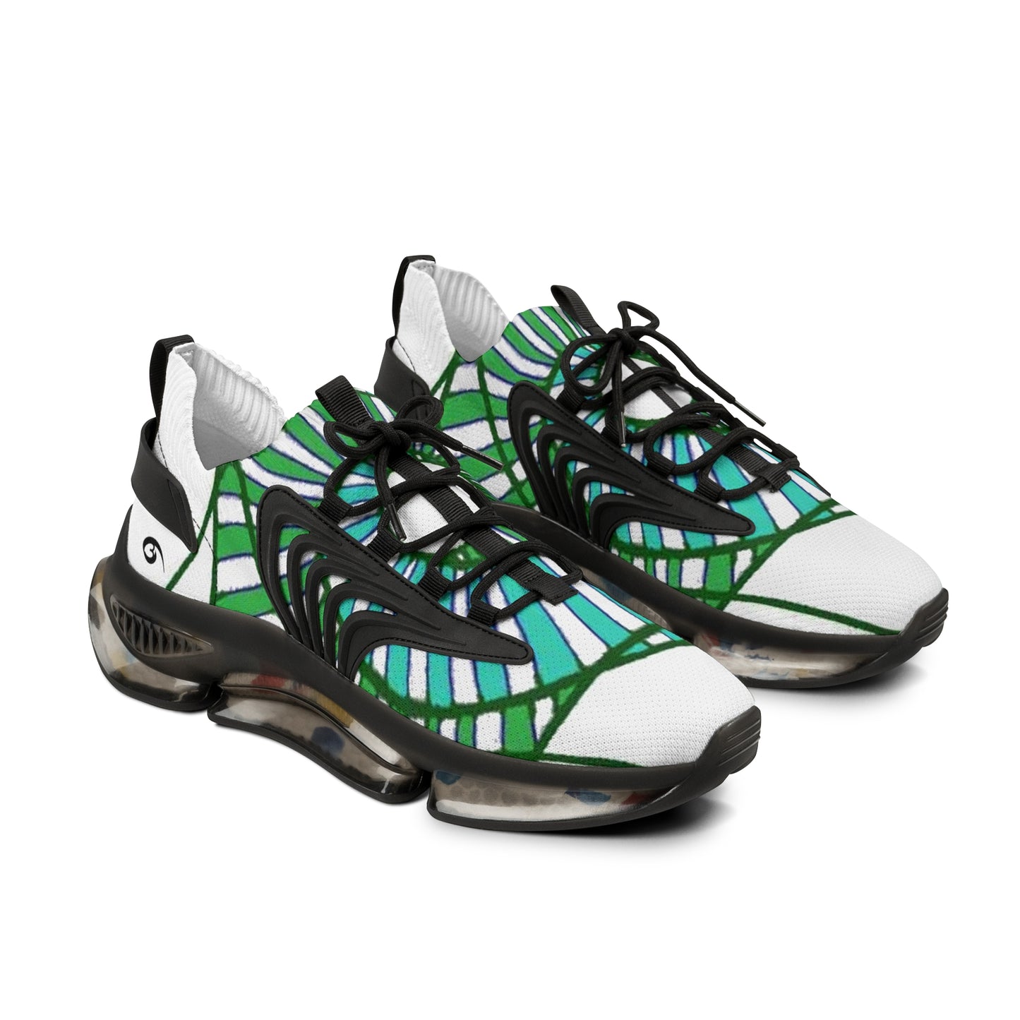 01 - Athletic - "432's" Men's Mesh Sports Sneakers (Vortex Green)