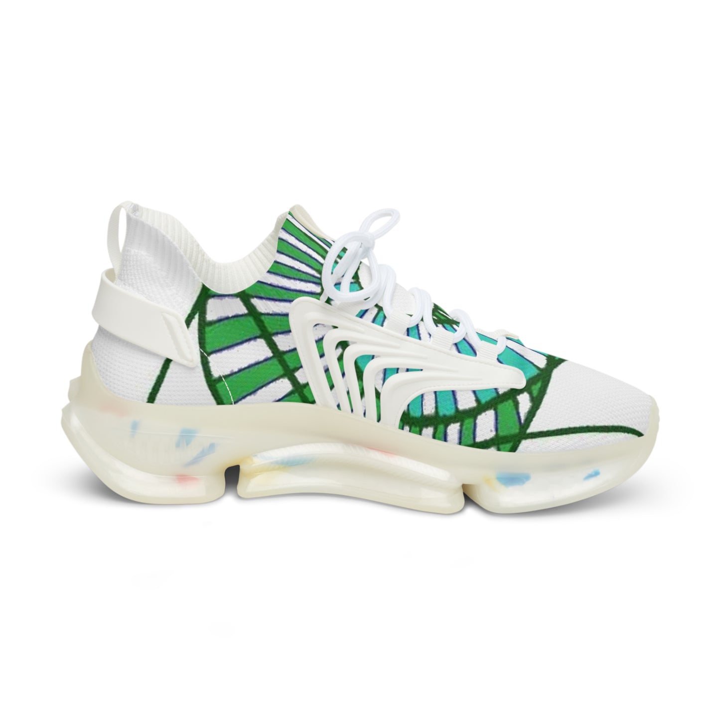 01 - Athletic - "432's" Men's Mesh Sports Sneakers (Vortex Green)