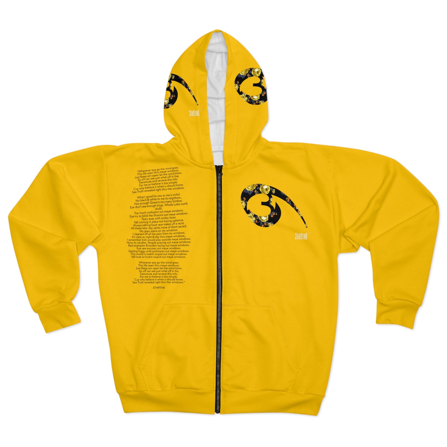 04 - RYSE9 Gold/Rose Logo w/ Lyics Unisex Zip Hoodie