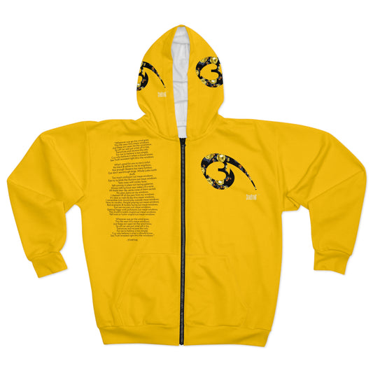 04 - RYSE9 Gold/Rose Logo w/ Lyics Unisex Zip Hoodie