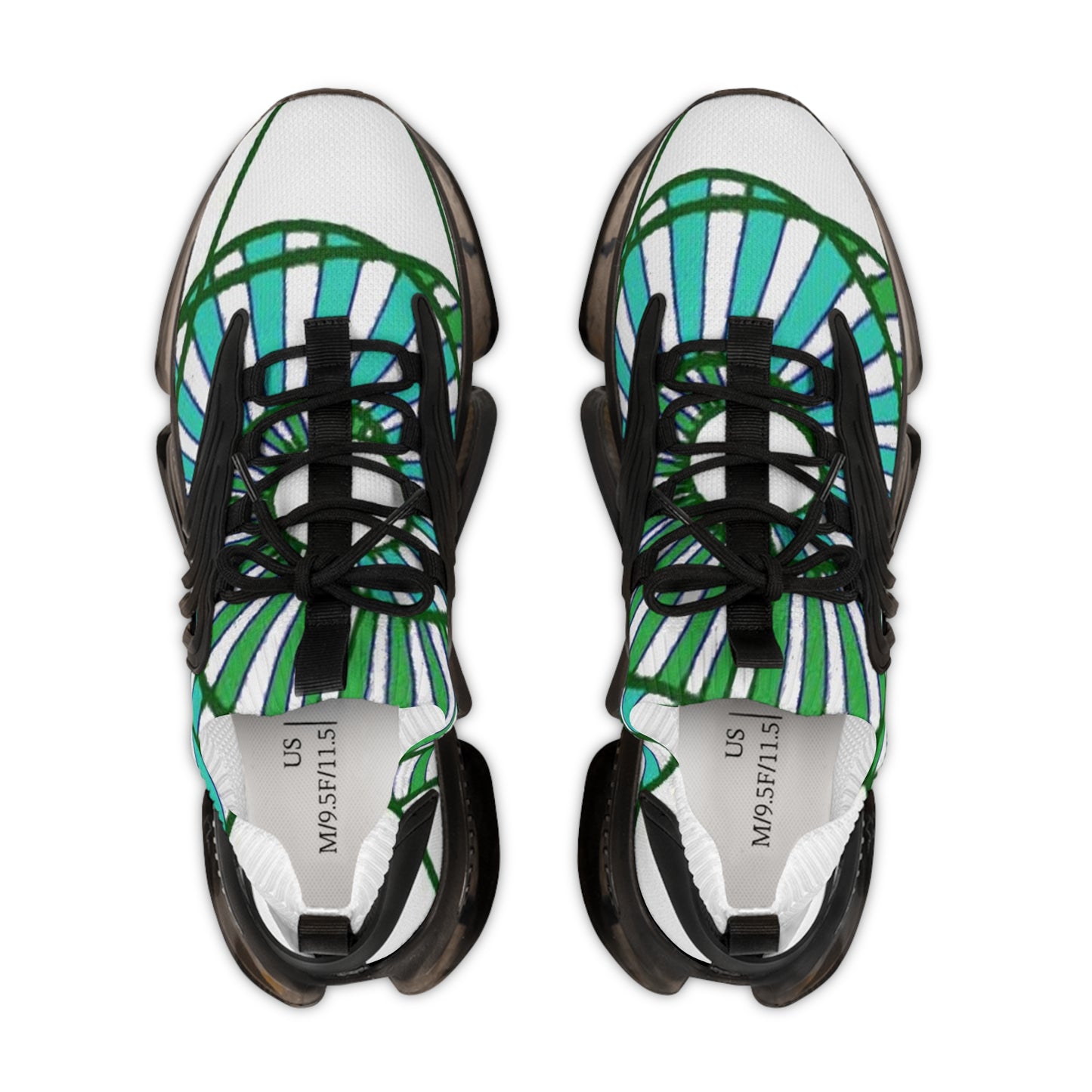 01 - Athletic - "432's" Men's Mesh Sports Sneakers (Vortex Green)