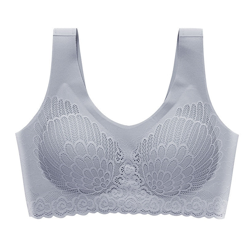 Women's Thin Push Up Vest Bra Women Seamless Underwear Solid Lace Soft Comfortable Sleep Top With Chest Padded Bras For Women M L XL XXL