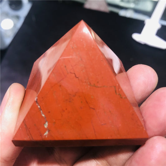 Accessories - 100% natural red jasper stone quartz crystal pyramid healing reiki Chakra