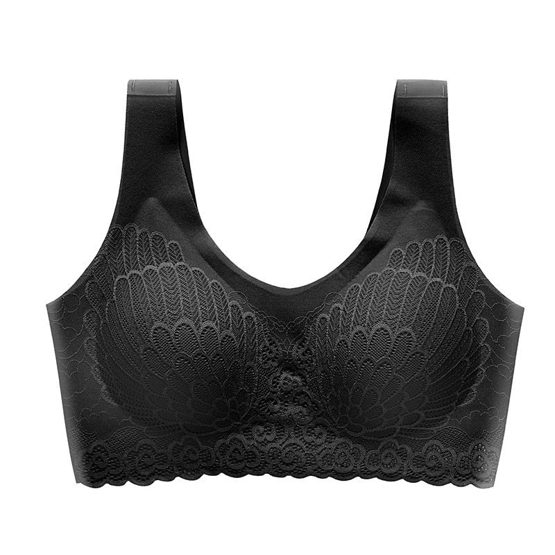 Women's Thin Push Up Vest Bra Women Seamless Underwear Solid Lace Soft Comfortable Sleep Top With Chest Padded Bras For Women M L XL XXL