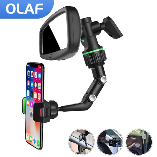 Accessories - Car Phone Holder Multifunctional 360 Degree Rotatable Auto Rearview Mirror Seat Hanging Clip Bracket Cell Phone Holder for Car